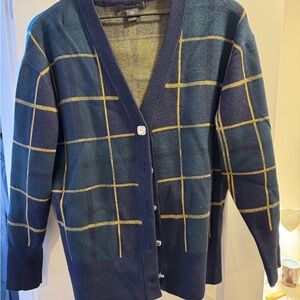 Chic Plaid Button Down Sweater